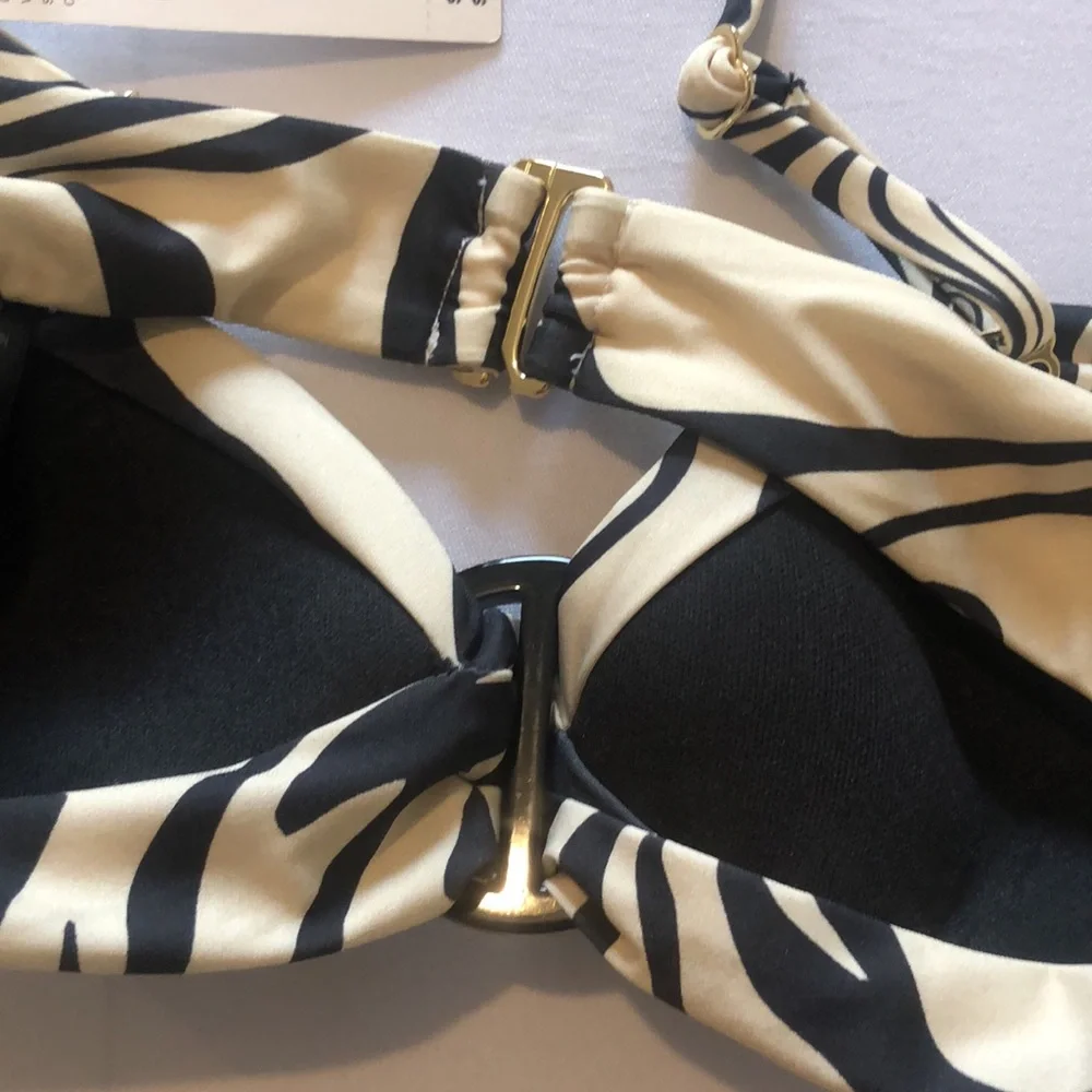 Beach Riot Neutral Swirl Ring Bikini Top XS NWT